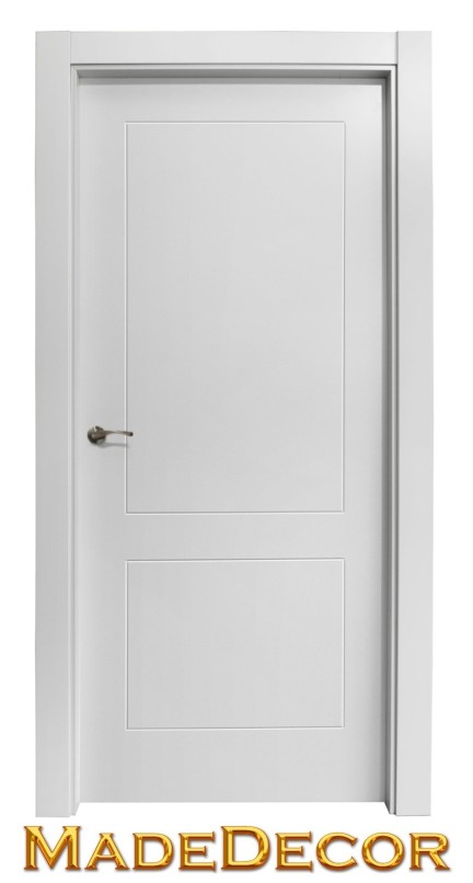 Puerta 2 cuadros estrias lacada blanco