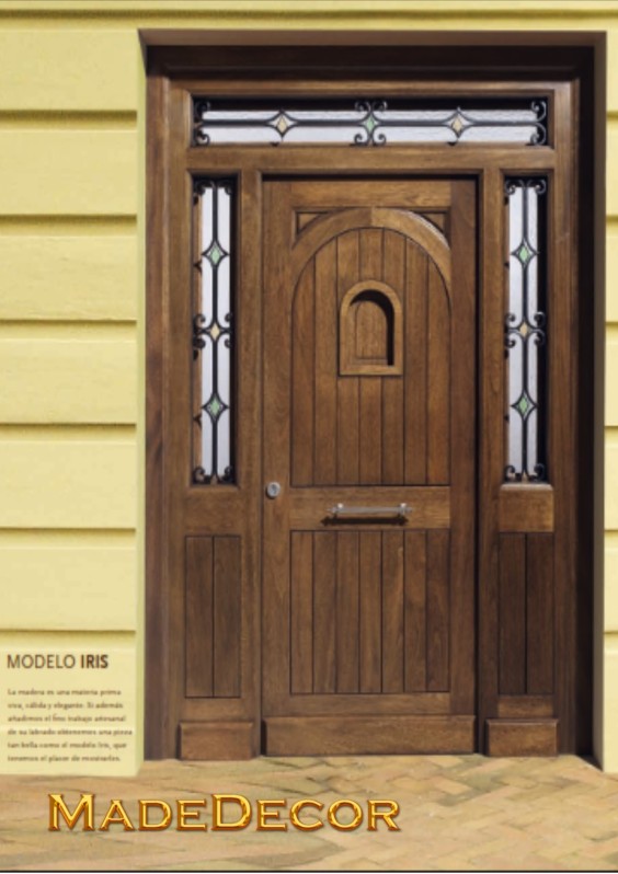 puerta exterior madera maciza