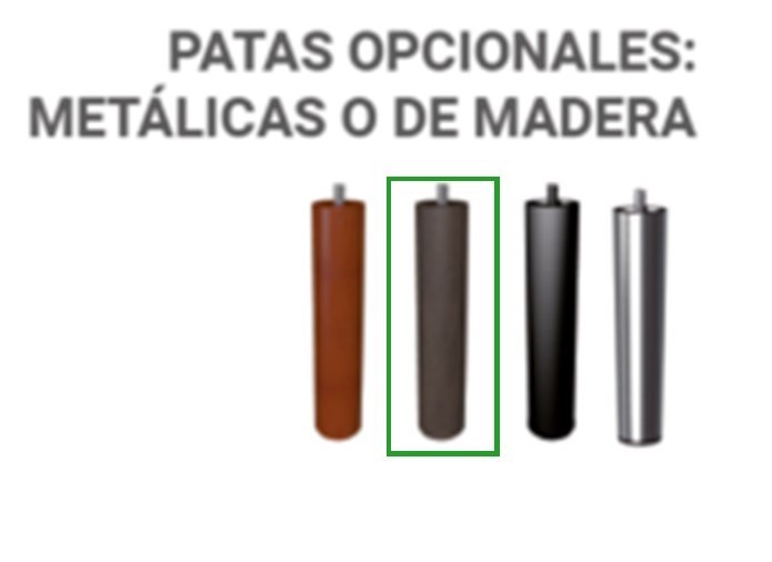PATAS METÁLICAS REDONDAS COLOR GRIS (BASES Y SOMIERES)