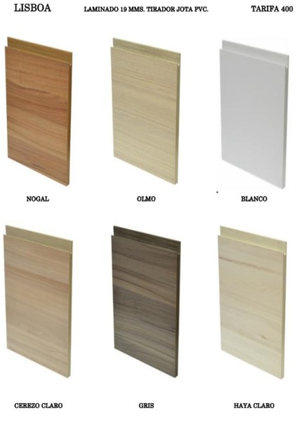 MUESTRARIO TARIFA 400: LISBOA - LAMINADO UÑERO "J" PVC INTEGRADO
